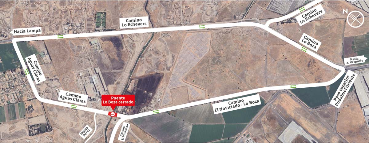 Cierre Puente Lo Boza sector Camino Aguas Claras